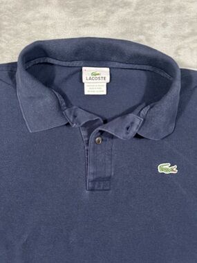 Lacoste Polo Shirt Men's Size XL FR 6 Navy Blue Short Sleeve Cotton Preppy